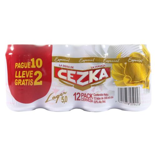 Cerveza Cezka Pague 10 Lleve 12 Lata -330ml