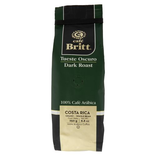 Café Britt Puro Tueste Oscuro Grano -250gr