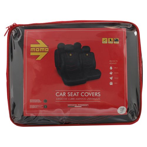 Cobertor Momo De Asiento Negro Rojo