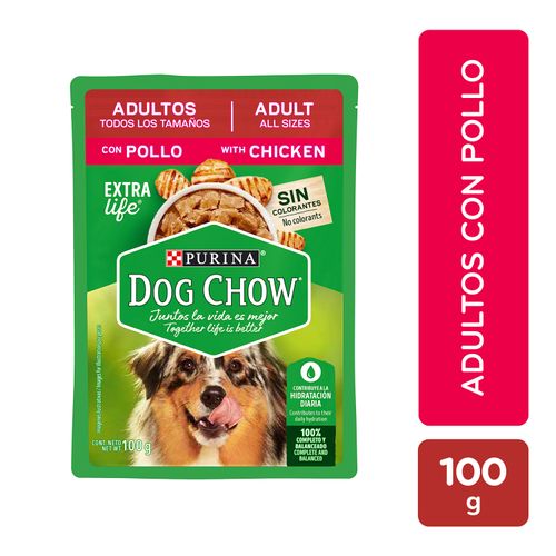 Alimento húmedo Purina Dog Chow para perro adulto todos los tamaños sabor pollo - 100 g