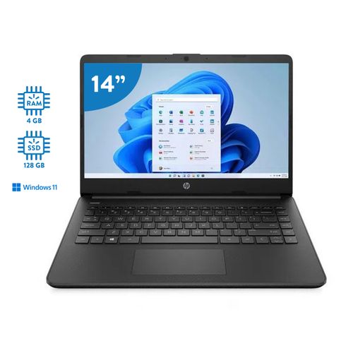 Laptop HP 14 Cel 4Gb 128Gb W11 Dq0500