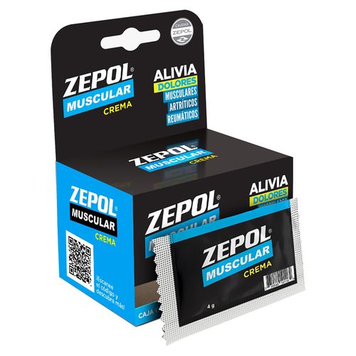 Zepol Muscular Crema 4 gr, Precio indicado por unidad
