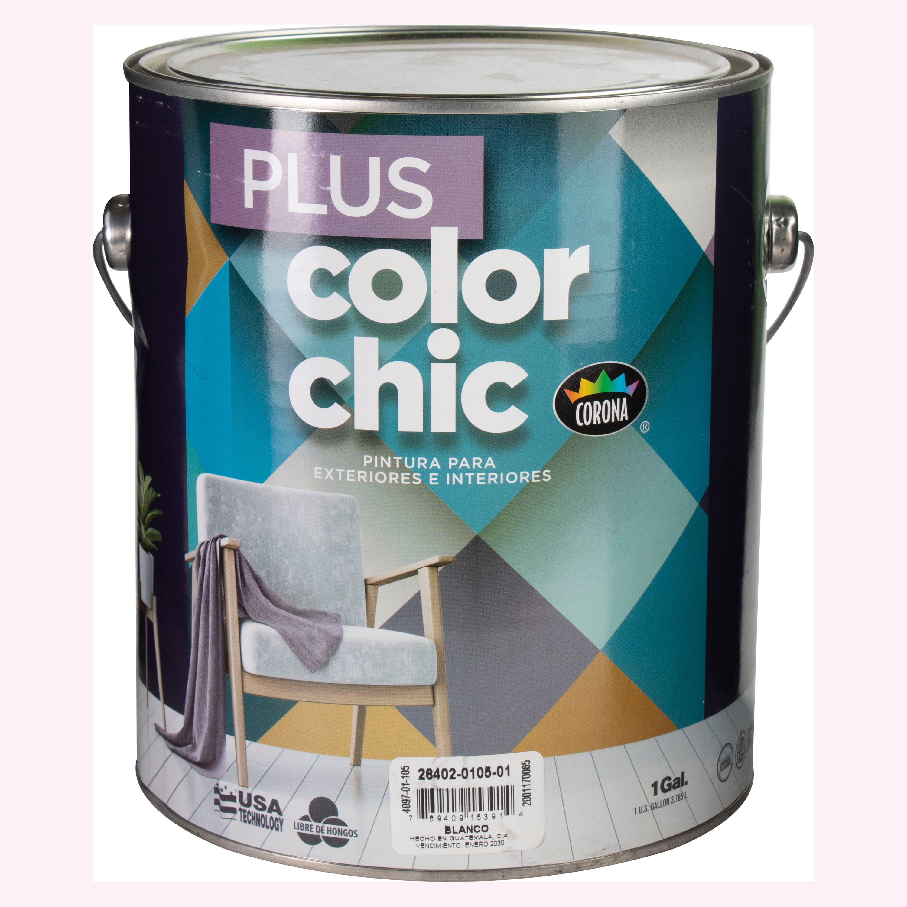 Engreído Y equipo Lubricar Comprar Pintura Marca Color Chic Plus Latex Blanco Galón | Walmart Costa  Rica