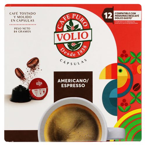 Cápulas de café Volio americano espresso 12 Uds - 84 g