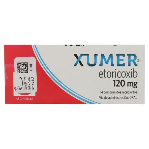 Xumer 120Mg, Precio indicado por unidad
