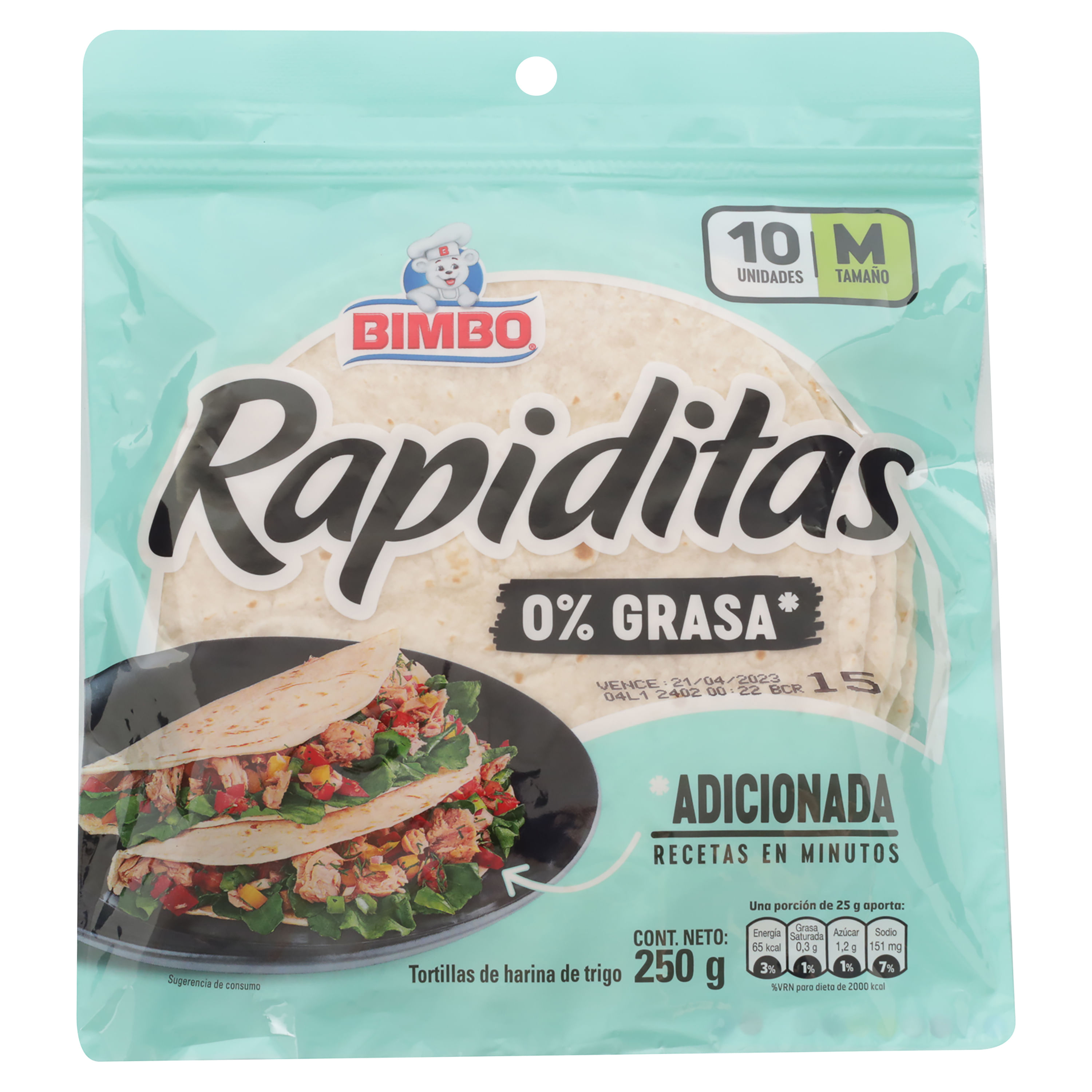Comprar Tortilla Harina Bimbo Rapidita 0% Grasa - 250gr | Walmart Costa Rica