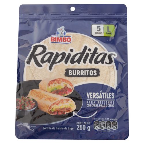 Tortilla Bimbo Trigo Burritos Clásicas 5 uds - 250 g