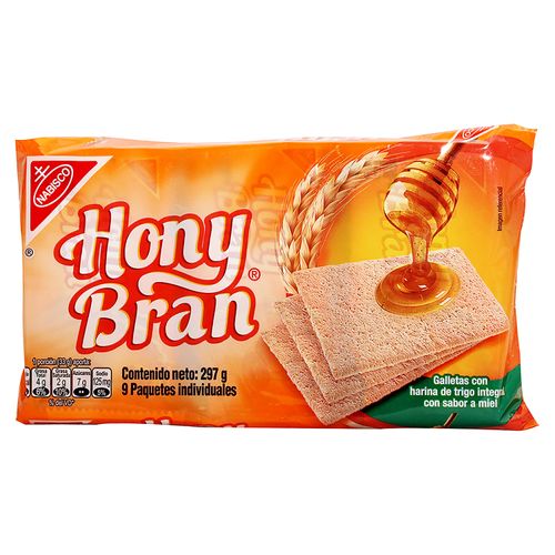 Galleta Nabisco hony bran harina de trigo integral sabor a miel - 297 g