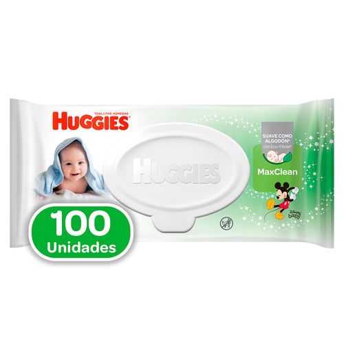 Toallas Húmedas Marca Huggies MaxClean - 100 unidades