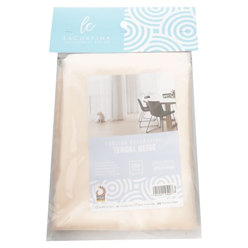 Cortina Tergal Beige Tamano 3X2.20 Cm