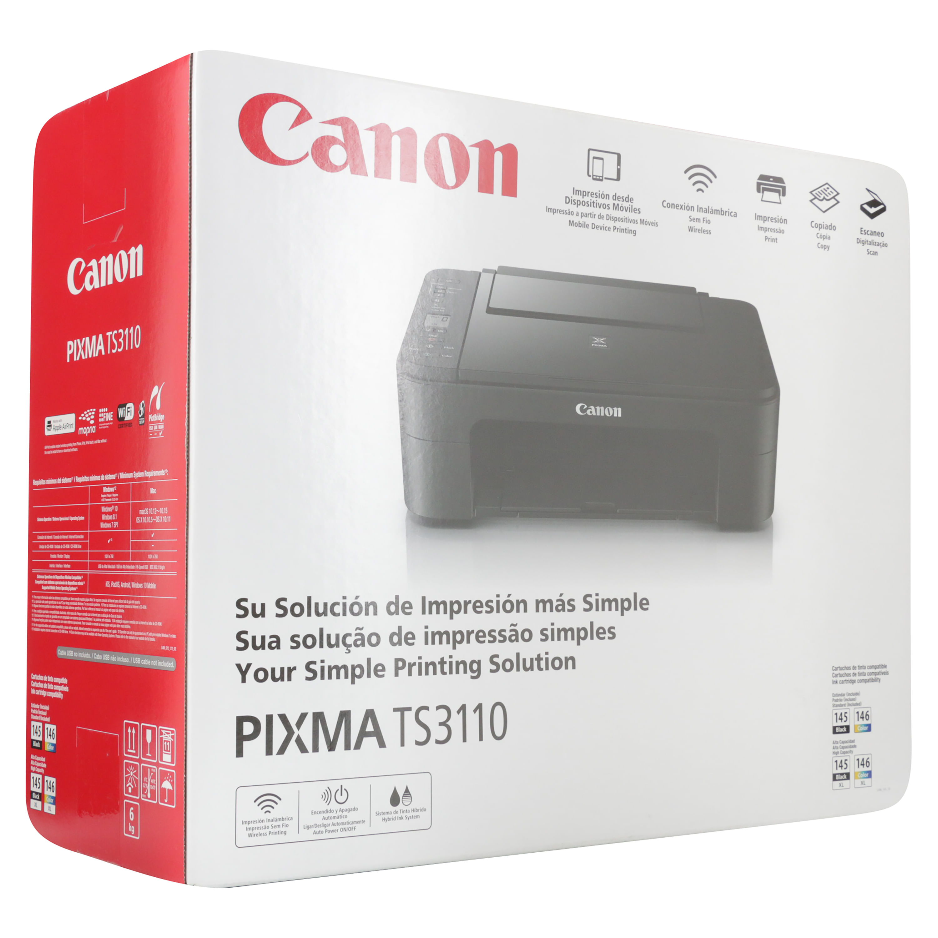 Canon Pixma TS3110 Multifunción de Inyección de Tinta WiFi