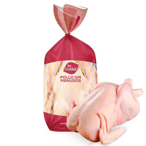 Pollo Entero Sin Menudos Don Cristobal, Empacado, Precio indicado por Kilo