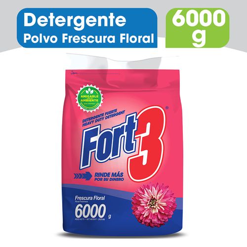 Detergente Polvo Fort3 Floral -6000gr
