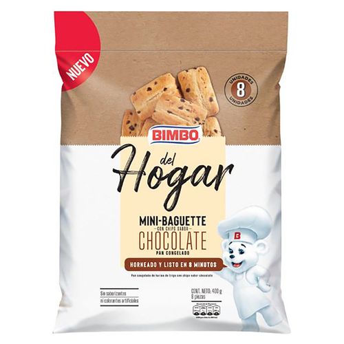 Pan congelado Bimbo mini baguette con chips de chocolate - 400 g