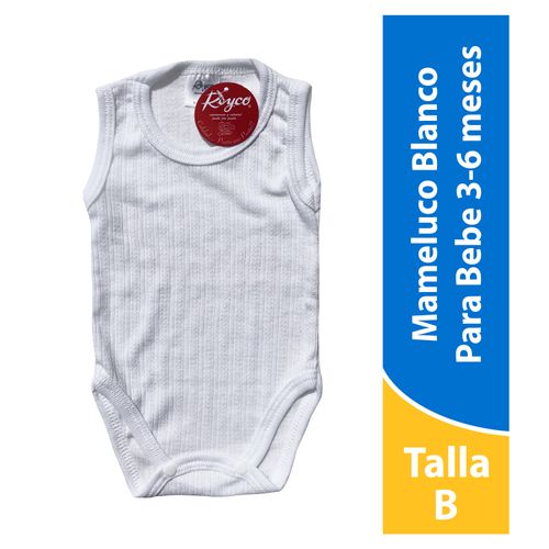 Body Para Bebé Reyco Unisex, Color Blanco Talla 3-6 Meses