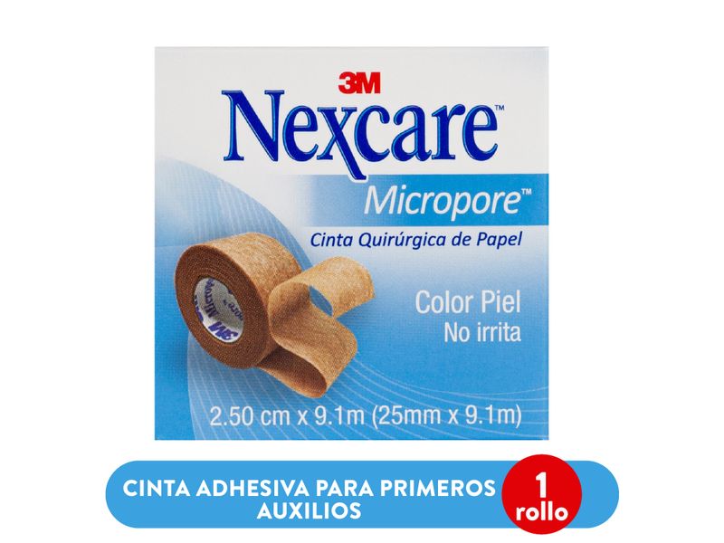 Micropore-Marca-Nexcare-Cinta-Adhesiva-Para-Primeros-Auxilios-2-5-cm-x-9-1-m-1-rollo-1-85319