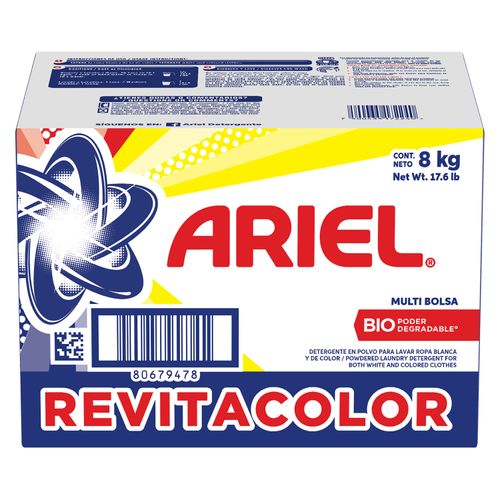 Detergente en Polvo Ariel Revitacolor 8 kg