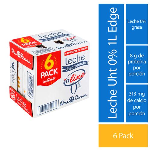 Leche Dos Pinos In Line Descremada, 0% Grasa 6 Pack - 1Lt