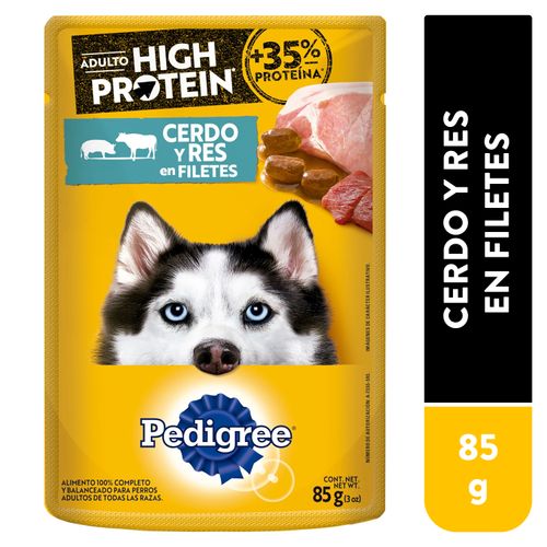 Alimento Húmedo Pedigree Para Perro Adulto High Protein Sabor Cerdo y Res - 85 g