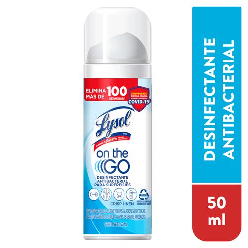 Desinfectante Antibacterial Lysol Aerosol De Bolsillo, Para Superficies - 50ml