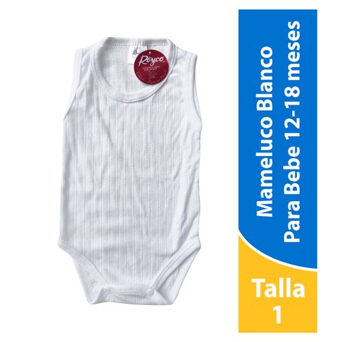 Body Para Bebé Reyco Unisex, Color Blanco Talla 1
