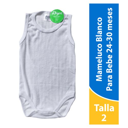 Body Para Bebé Reyco Unisex, Color Blanco Talla 2