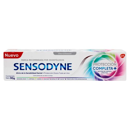 Crema Dental Sensitiva Sensodyne, Protección Completa - 90g