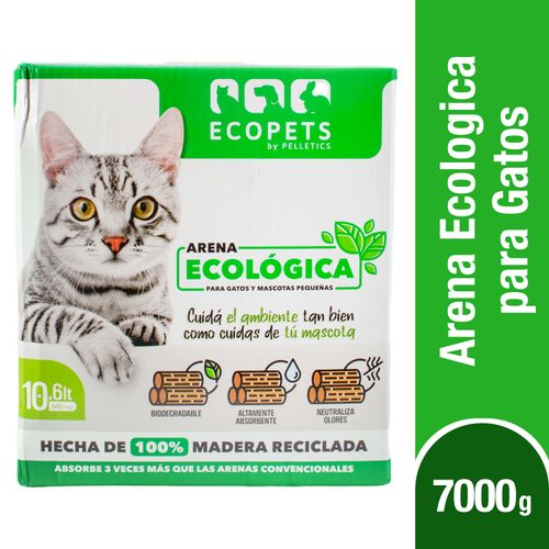 Arena Ecológica Ecopets Para Gatos Y Mascotas - 7.5Kg