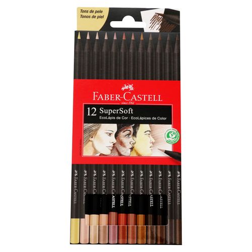 Lápiz De Color Faber Castell Supersoft Piel Caja 12 unidades