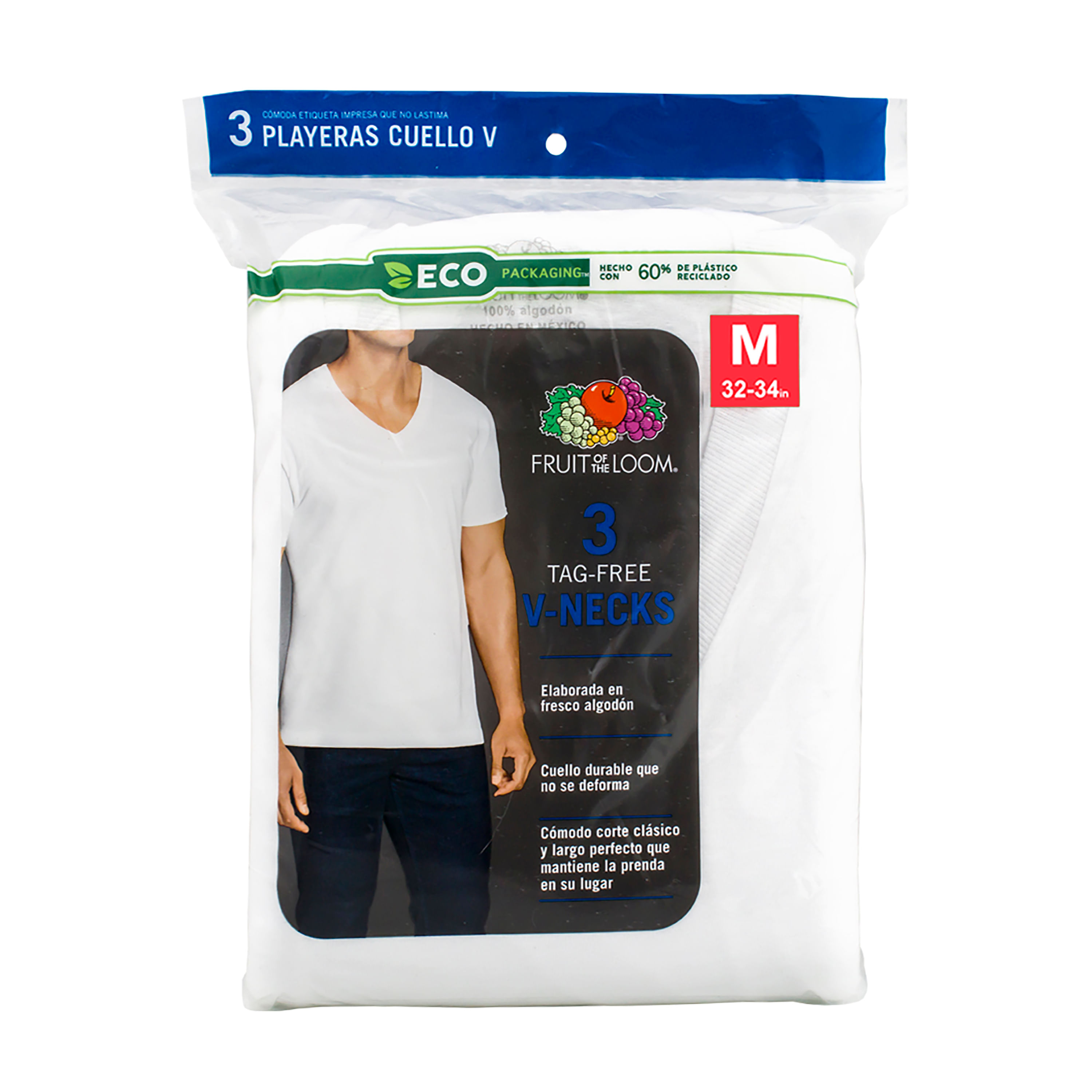 Comprar Camiseta Fruit Of The Loom Cuello V Color Blanco Talla M Walmart Costa Rica
