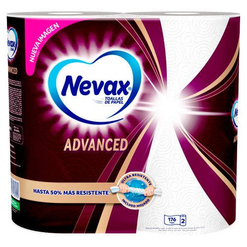 Toallas De Cocina  Nevax Advanced 50% Más Resistente - 2 Rollos