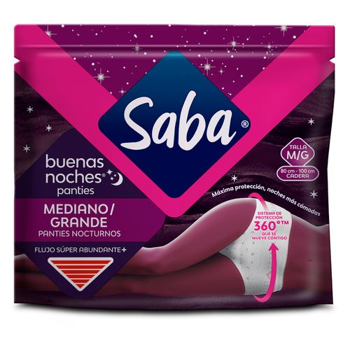 Panties Nocturnos Saba Flujo Súper Abundante + Talla: M/G - 3Uds