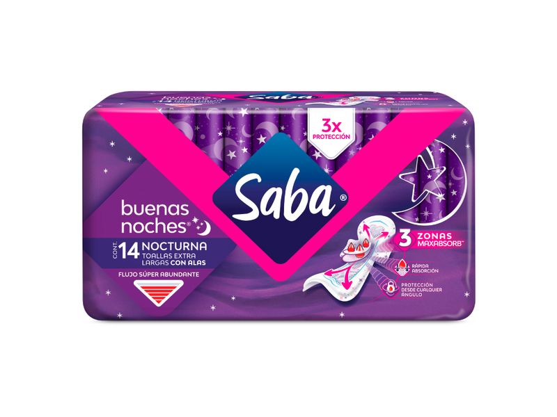 Toallas-Femeninas-Marca-Saba-Nocturna-Flujo-S-per-Abundante-Extra-Larga-Con-Alas-14Uds-1-32003