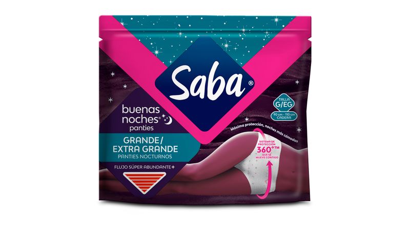 Comprar Panties Nocturnos Saba Flujo Super Abundante Talla G EG 3Uds Walmart Costa Rica