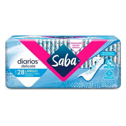 Protectores Diarios Saba Delicate Largos - 28Uds