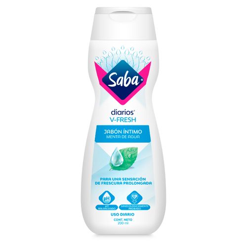 Jabón Íntimo Saba V-Fresh Menta De Agua - 200ml