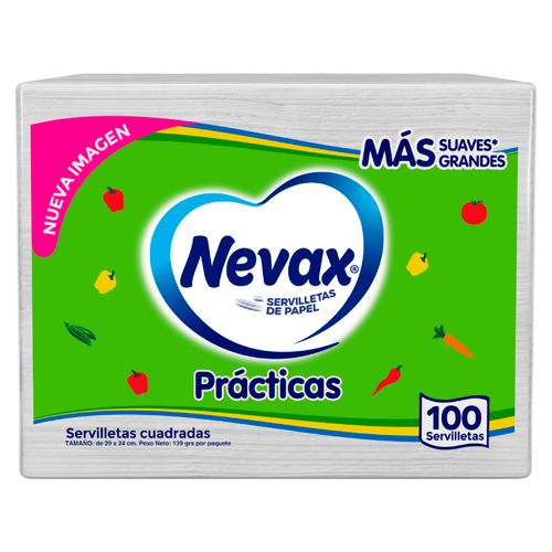 Servilletas De Papel Cuadradas Nevax Prácticas Más Suaves - Grandes - 100Uds