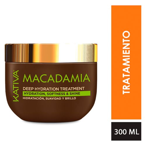Tratamiento De Hidratación Profunda Kativa Macadamia, Suavidad Y Brillo - 300ml