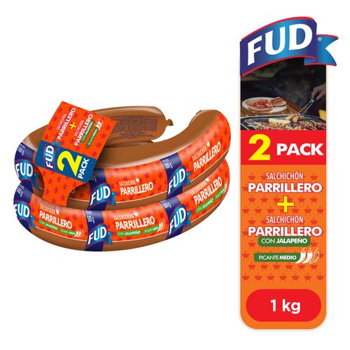 Salchichón Fud parrillero más parrillero con jalapeño 2 pack - 1000 g