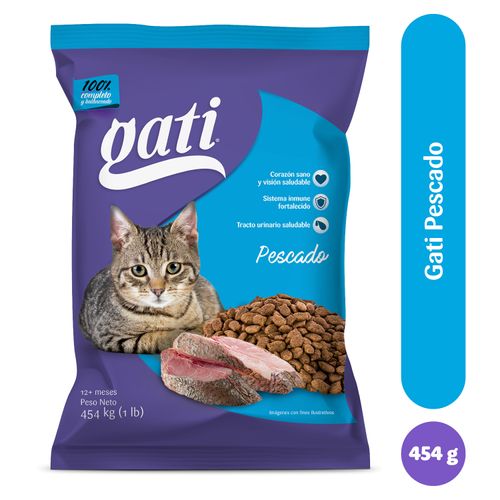 Alimento Gati Para Gato Adulto Sabor Pescado, Más 2 Meses - 454g