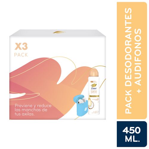 3 Pack Desodorante Dove Wom Dermoaclarante Calma La Irritacion Coco Aero Mas Audifo
