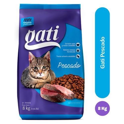 Alimento Gati Para Gato Adulto Sabor Pescado, Más 12 Meses - 8kg