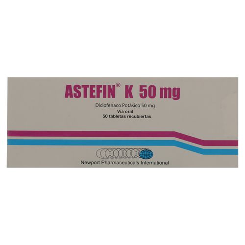 Astefin K 50 mg caja 10 comprimidos - Precio indicado por comprimido
