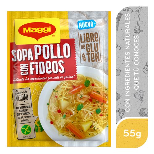 Sopa Maggi De Pollo Con Fideos Libre de Gluten sobre - 55g