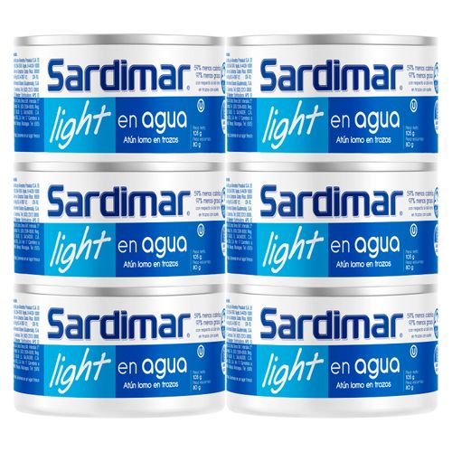 Atún Lomo En Trozos Sardimar En Agua 6 Pack - 105g