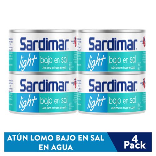 Atún Lomo En Trozos Sardimar Bajo En Sal En Agua 4 Pack - 140g