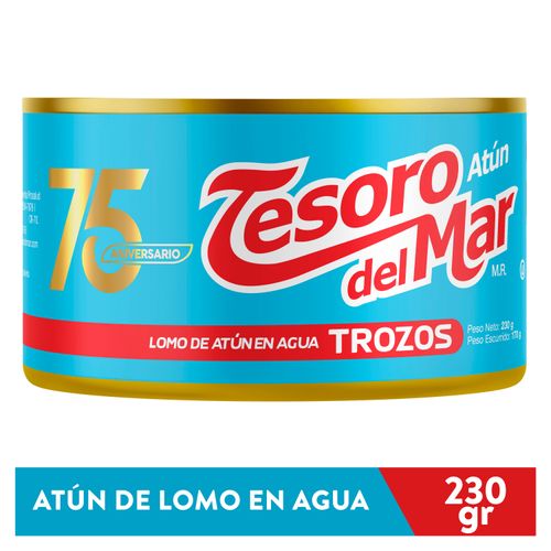 Atún Lomo En Trozos Tesoro Del Mar En Agua- 230g