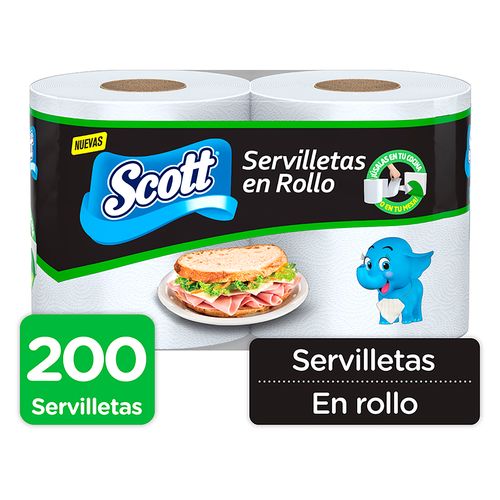 Servilletas De Papel Scott Blanca En Rollo - 200Uds
