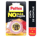 Pattex No Más Clavos Cinta, cinta de doble cara extrafuerte, 19 mm