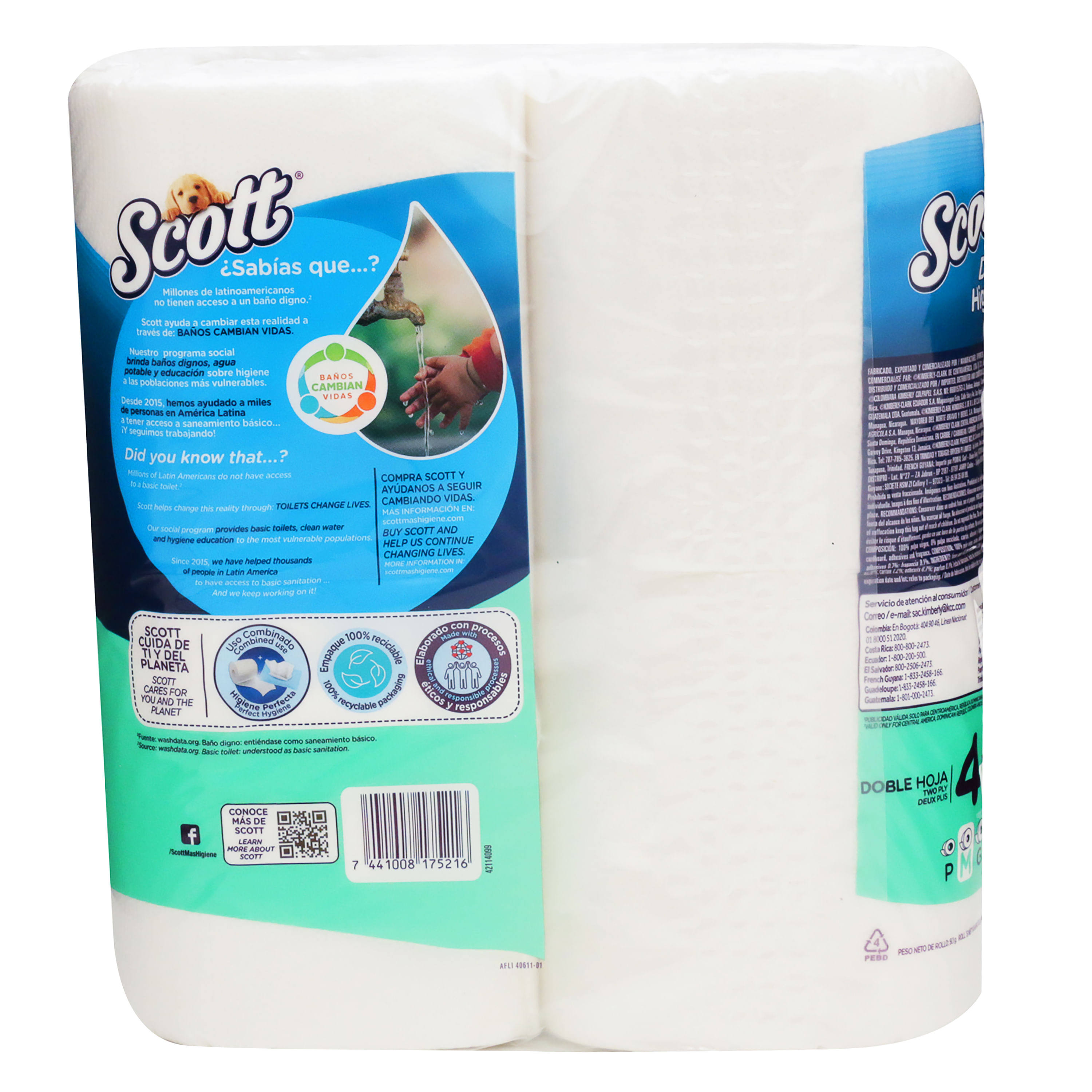 Comprar Papel Higiénico Scott Aqua Doble 200 Hojas -4 Rollos | Walmart  Costa Rica - Maxi Palí | Compra en línea